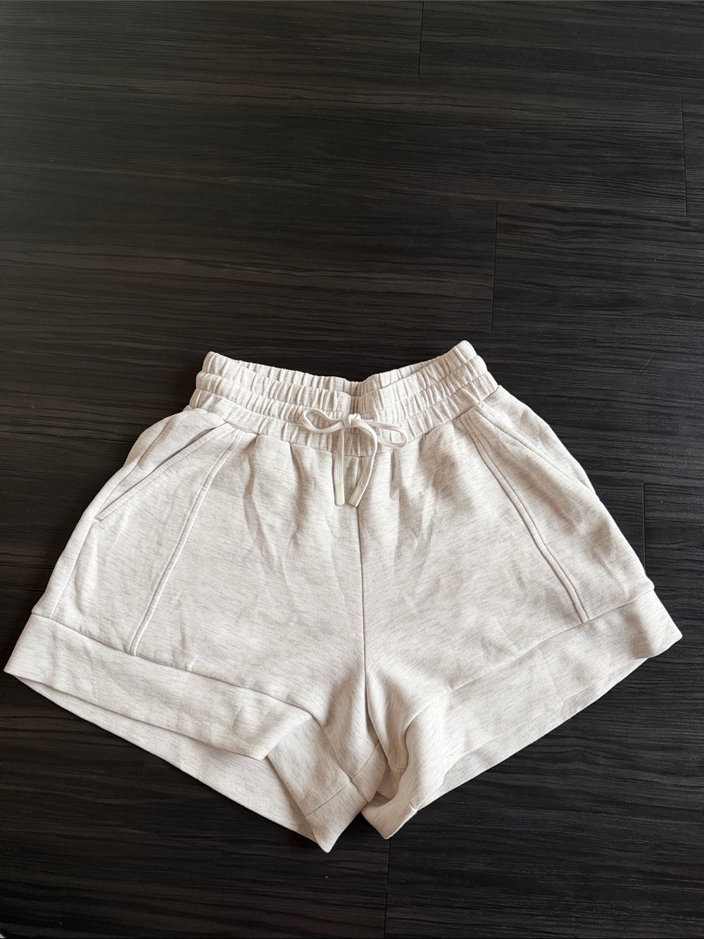 Varley double soft light gray Drawstring Athletic Lounge Shorts